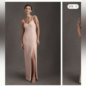 BHLDN Anthropologie Blush Chiffon Sleeveless Antonia Georgette Formal Maxi Dress